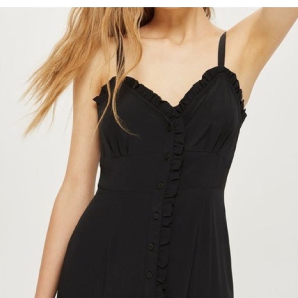 TOPSHOP Black Ruffle Dress - Picture 6 of 8